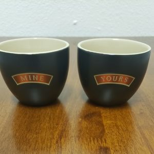 2 Baileys Irish Cream "Yours And Mine" Bowl Desser cup 8 oz